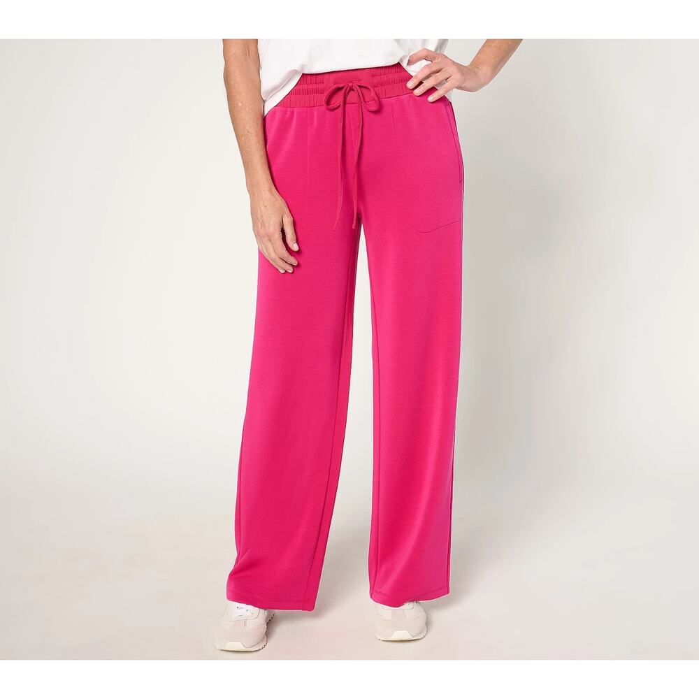 Sport Savvy Regular Silky Knit Full-Length Pant Beetroot Size 1X Drawstring